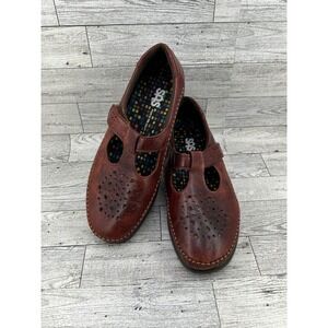SAS Women's Mary Jane Comfort Shoes Brown Leather‎ Perforated Size 7 M